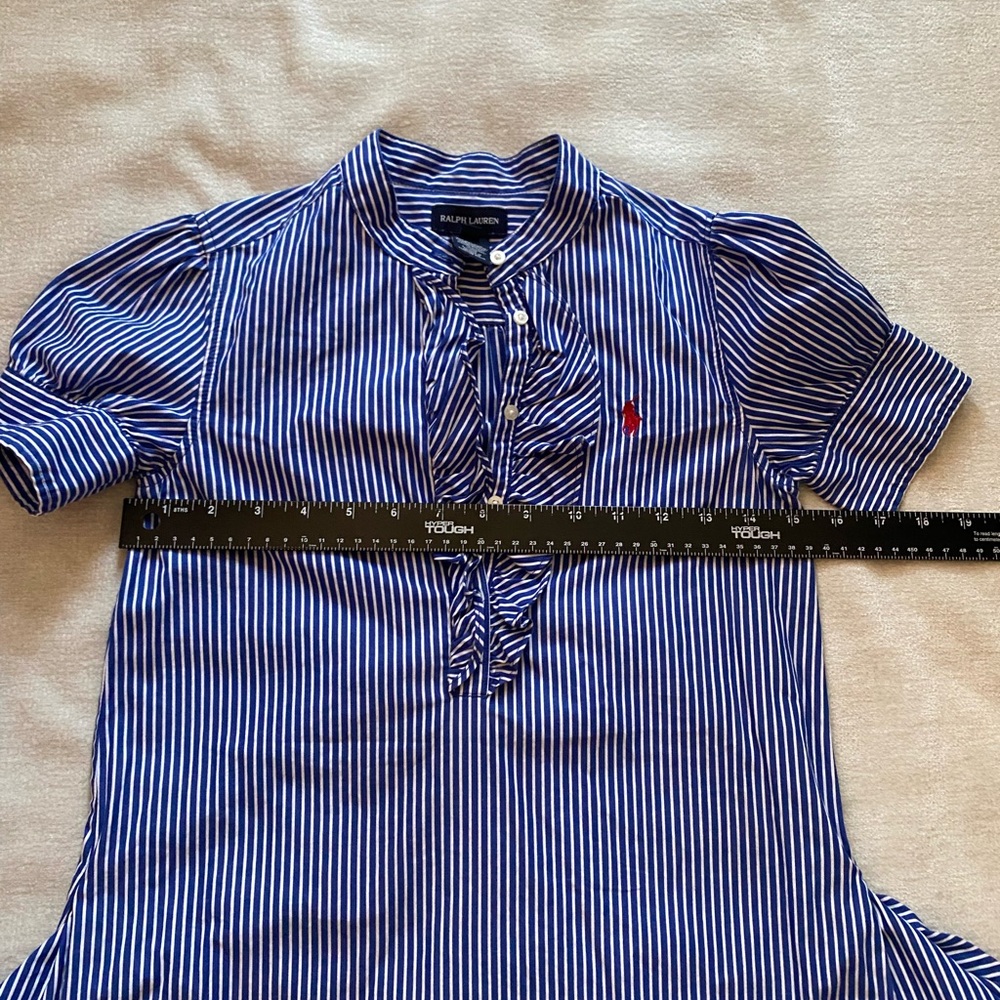 NWOT Girls 10 Ralph Lauren Kids Navy and White Striped Dress with Pockets - Picture 6 of 7